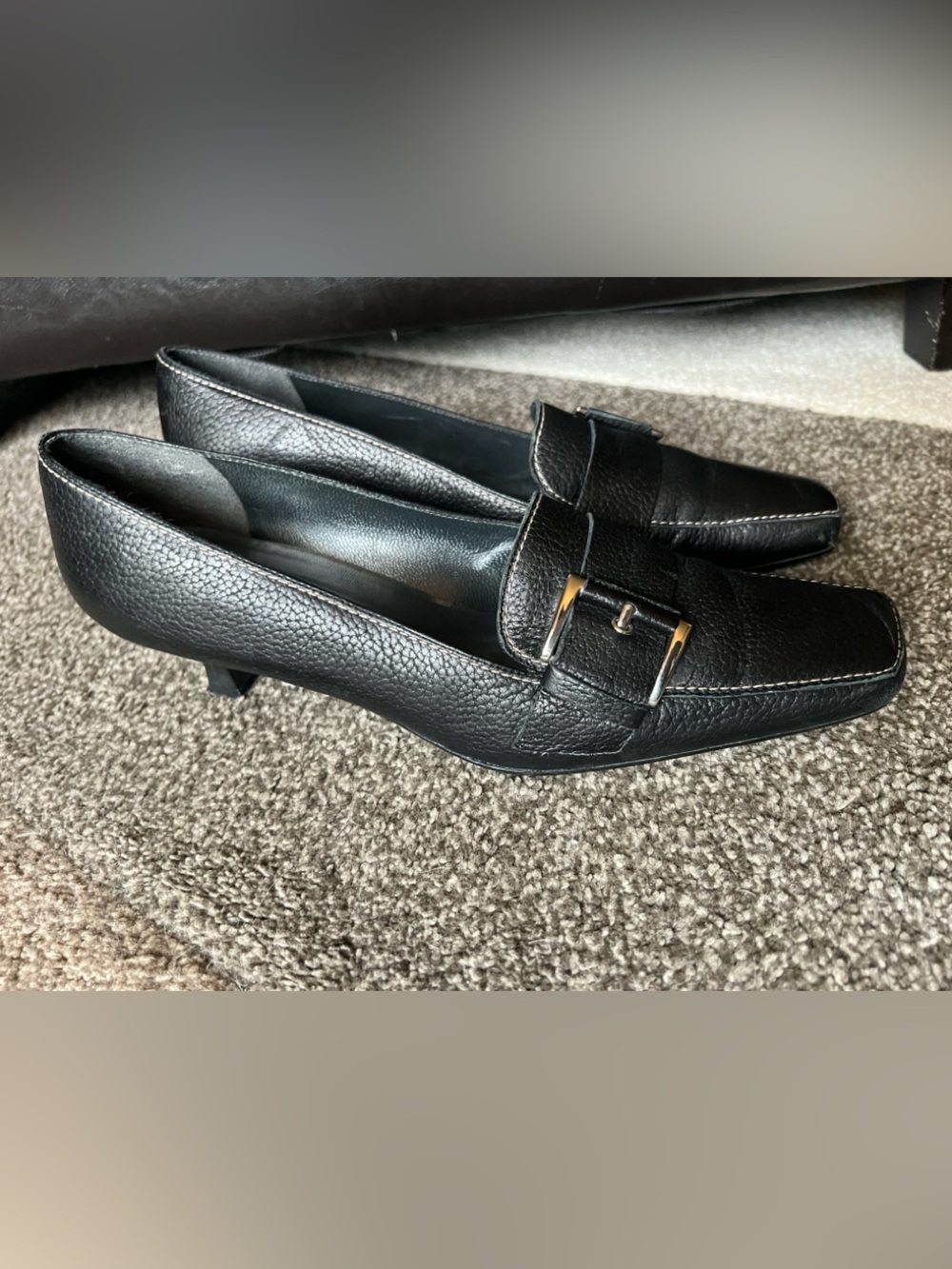 Stuart Weitzman Black Buckle Loafers - 9 - Picture 4 of 10